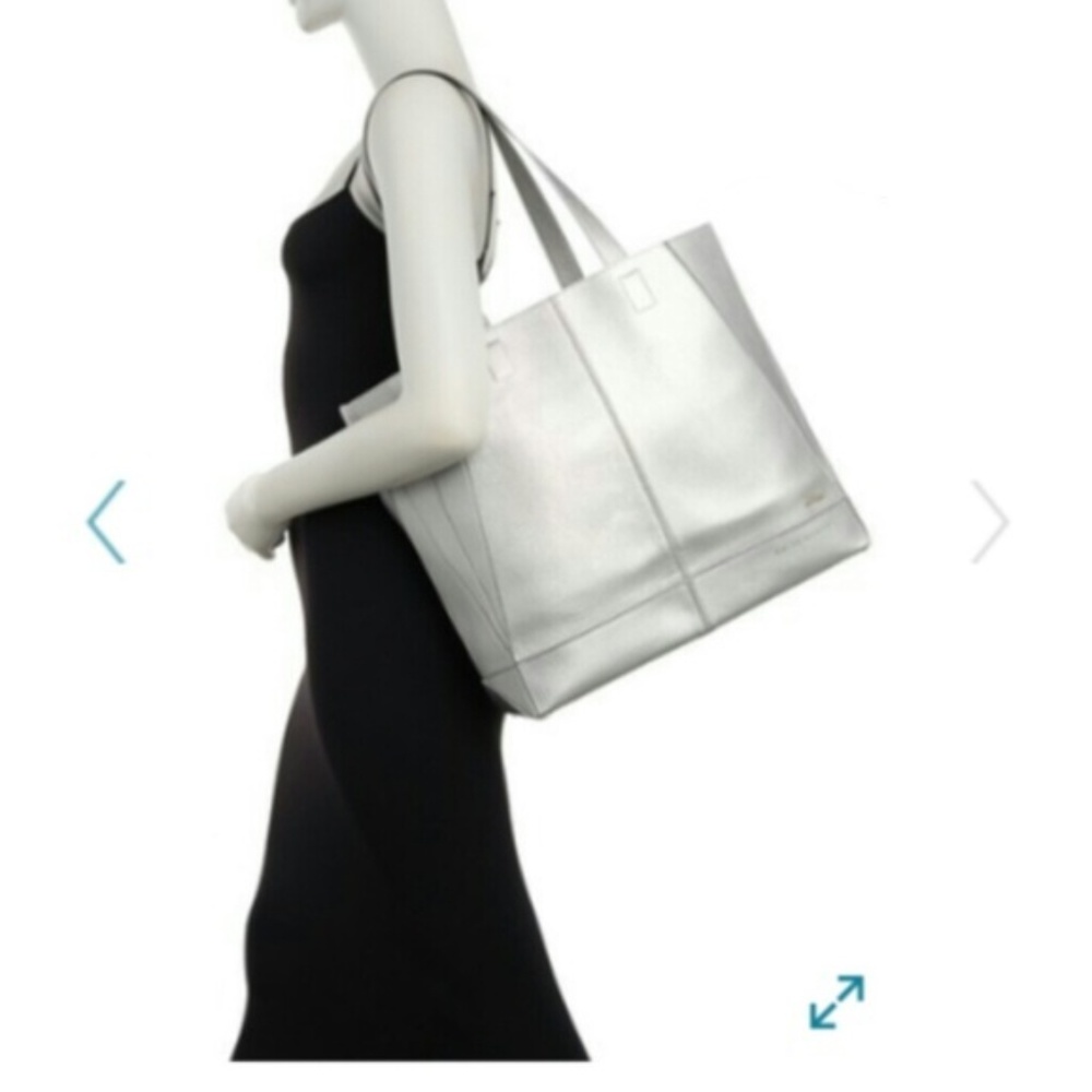 Ted Baker Silver Leather tote handbag bag $189 NWT